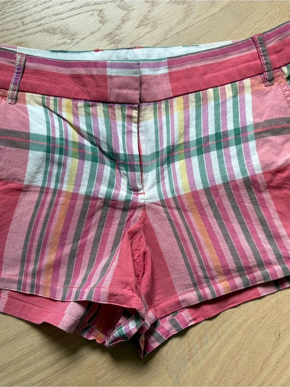 J. Crew Pink Multi-Color Striped Cotton Shorts